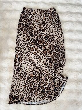 Zara Leopard xs  Print Midi Skirt in Brown and Black